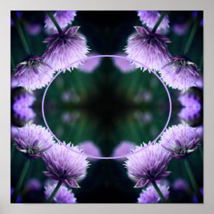 Affiche Frame de Scallion Violet Fleur Ajoutez Votre Propr