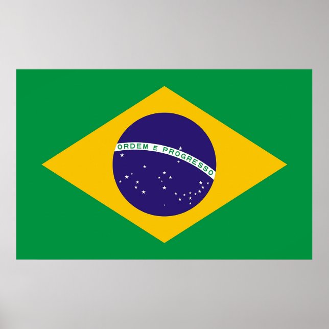 Affiche Framed print with Flag of Brazil (Devant)