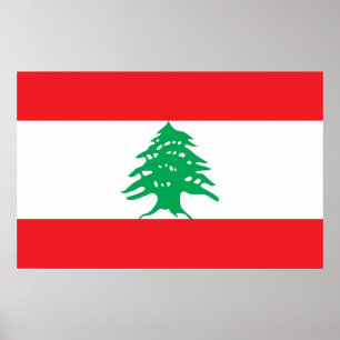 Affiche Framed print with Flag of Lebanon