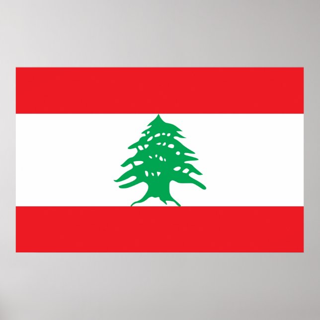 Affiche Framed print with Flag of Lebanon (Devant)