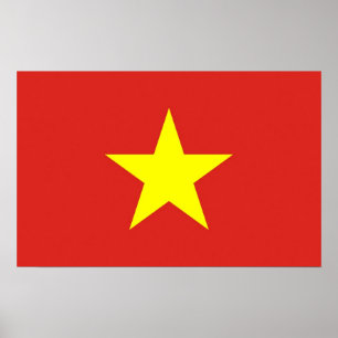 Affiche Framed print with Flag of Vietnam