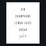 Affiche Français 75 Recette Cocktail<br><div class="desc">Français 75 Recette Cocktail</div>