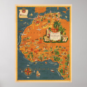 Affiche Français Afrique d'affiche de Vintage voyage