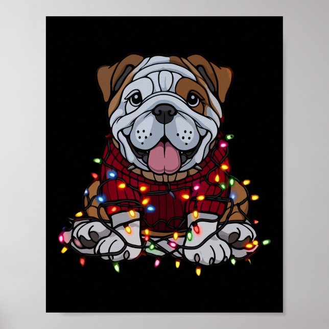 Affiche Français Bulldog Christmas Jote Père Noël Pet Pour (Devant)