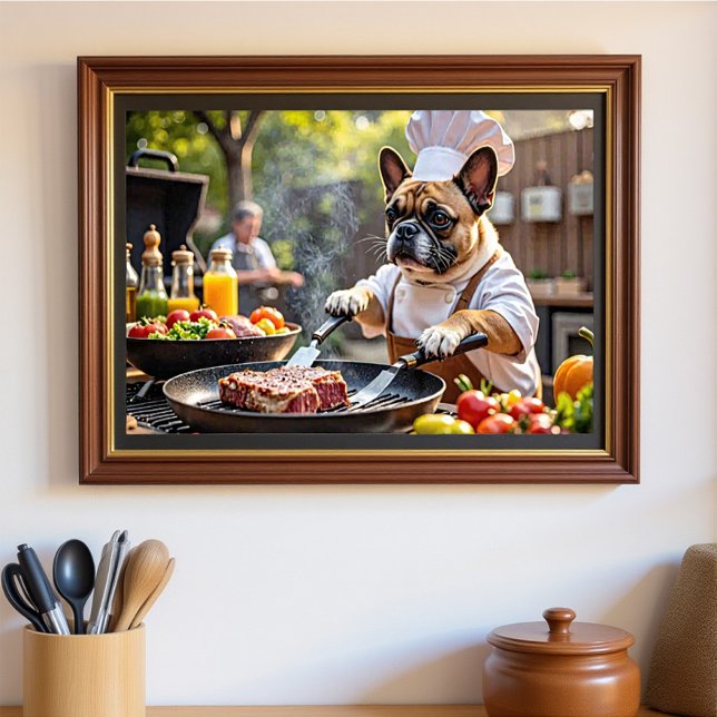 Affiche Français Bulldog Grill Chef (Créateur téléchargé)