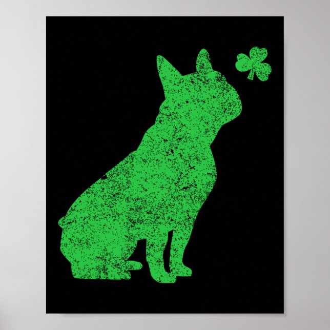 Affiche Français Bulldog Shamrock Jour de la Saint Patrick (Devant)
