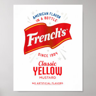 Affiche Français Clic Mustard Jaune Étiquette Costume de n