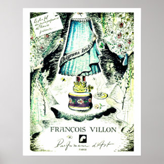 Affiche Français Parfum François Villon publicité Imprimer