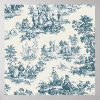 Français toile de jouy sage vert élégant