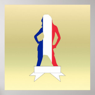 Affiche Française sur arrière - plan or