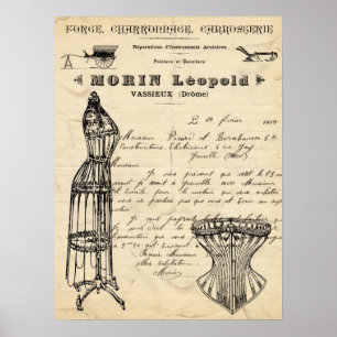 Affiche française vintage de mode