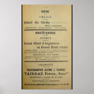 Affiche française vintage d'hôtel