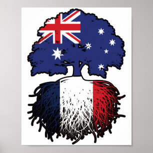 Affiche France Australie Australie Australie drapeau des r