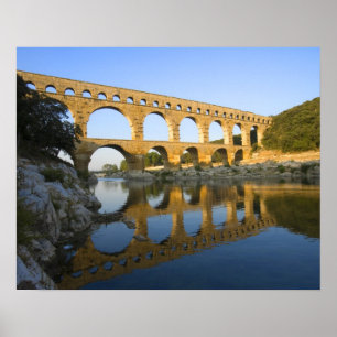 Affiche France, Avignon. Aqueduc romain du Pont du Gard