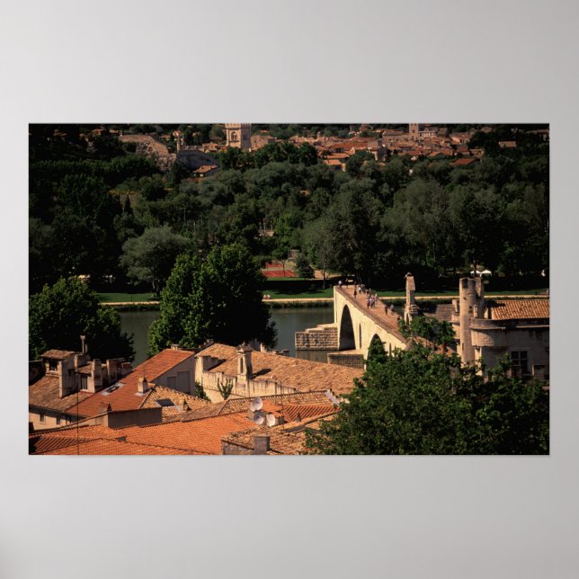Affiche France, Avignon, Provence. Pont St, Benezet. (Devant)
