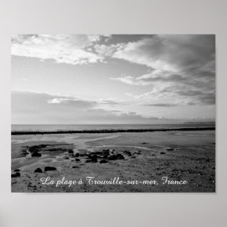 Affiche France beach photograph black white