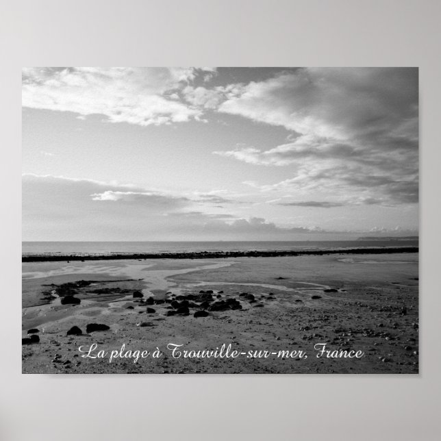 Affiche France beach photograph black white (Devant)