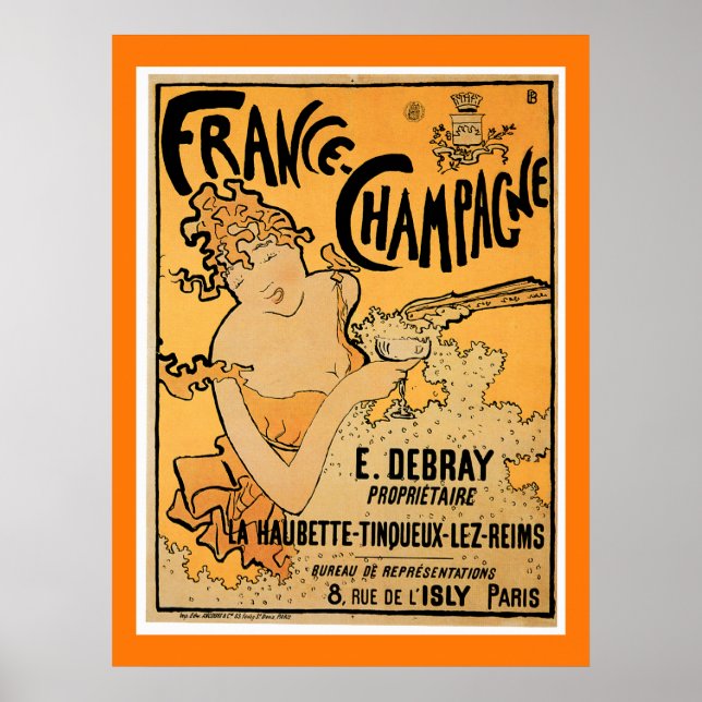 Affiche France Champagne Vintage (Devant)