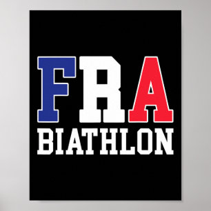 Affiche France Drapeau Biathloniste - Français Fra Biathlo