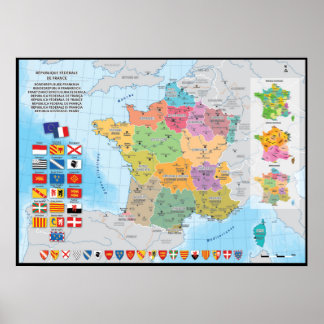 Affiche France fédérale, carte prospective des régions féd