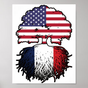 Affiche France Français Américain États-Unis États-Unis d'