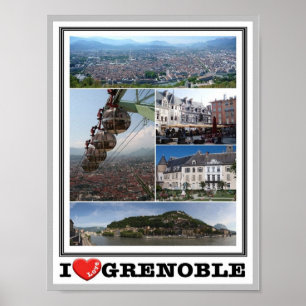 Affiche France - Grenoble - I Love -