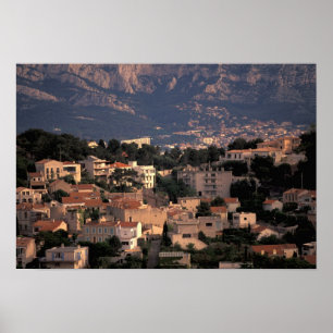 Affiche France, Marseille, Provence. Banlieue sud