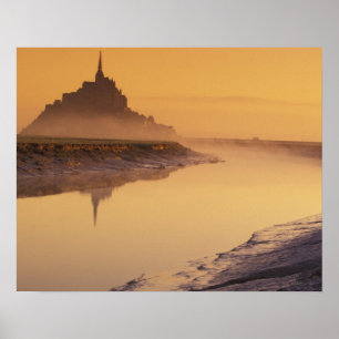 Affiche FRANCE, Normandie Mont St Michel. Lumière du mati