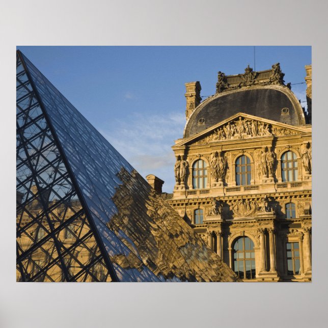 Affiche France, Paris, le musée du Louvre et la Pyramide, (Devant)