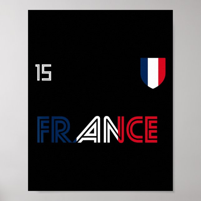Affiche France Retro Soccer French Flag  (Devant)