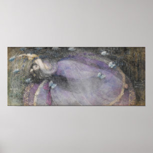 Affiche Frances MacDonald's "Girl with Blue Butterflies"