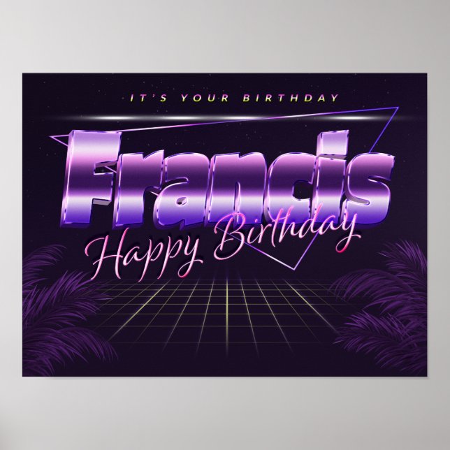 Affiche Francis Nom Prénom de l'anniversaire de l'affiche (Devant)