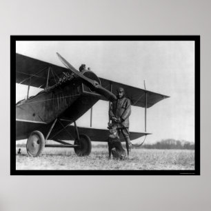 Affiche Frank Stanton avec un chat sur son avion 1922