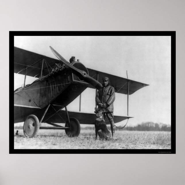 Affiche Frank Stanton avec un chat sur son avion 1922 (Devant)