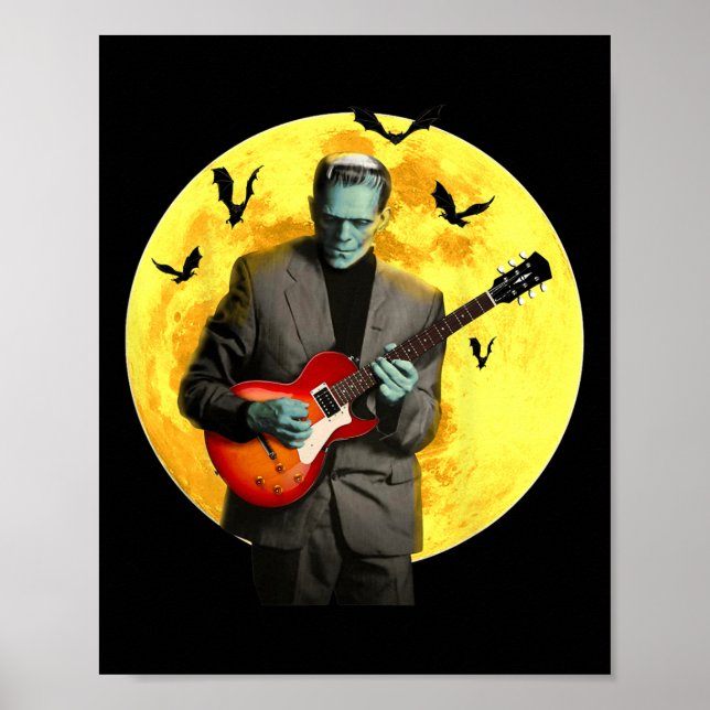 Affiche Frankenguitar Joue à la guitare électrique Hallowe (Devant)