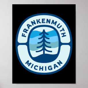 Affiche Frankenmuth Michigan Mi Retro Winter Forest Souven