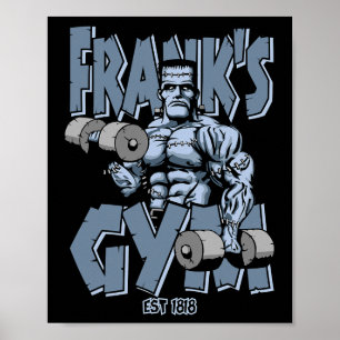 Affiche Frankenstein Gym Funny Bodybuilding Fitness Workou