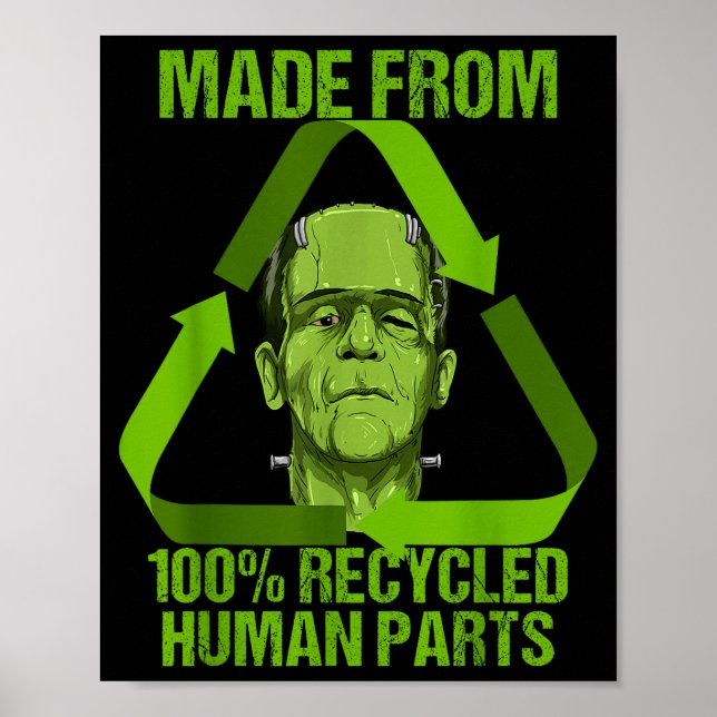 Affiche Frankenstein Made From 100% Recycled Human Parts H (Devant)