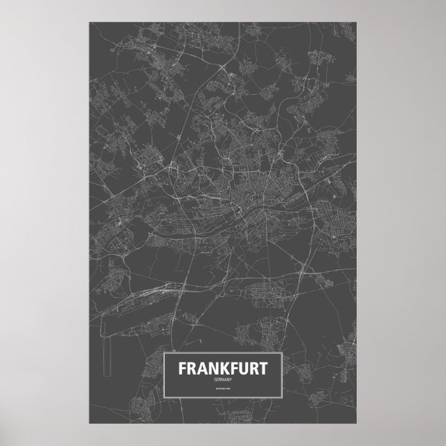 Affiche Frankfurt, Germany (white on black) (Devant)