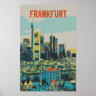 Affiche Frankfurt Skyline, le centre financier allemand