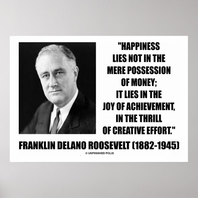 Affiche Franklin Delano Roosevelt Happiness Citation créat (Devant)