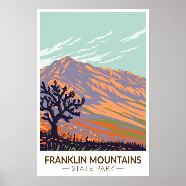 Affiche Franklin Mountains State Park Texas Vintage  (Devant)