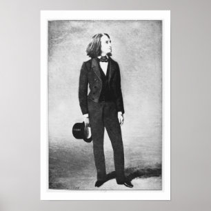 Affiche Franz Liszt (1811-86) 1856 (litho) (photo de b/w)