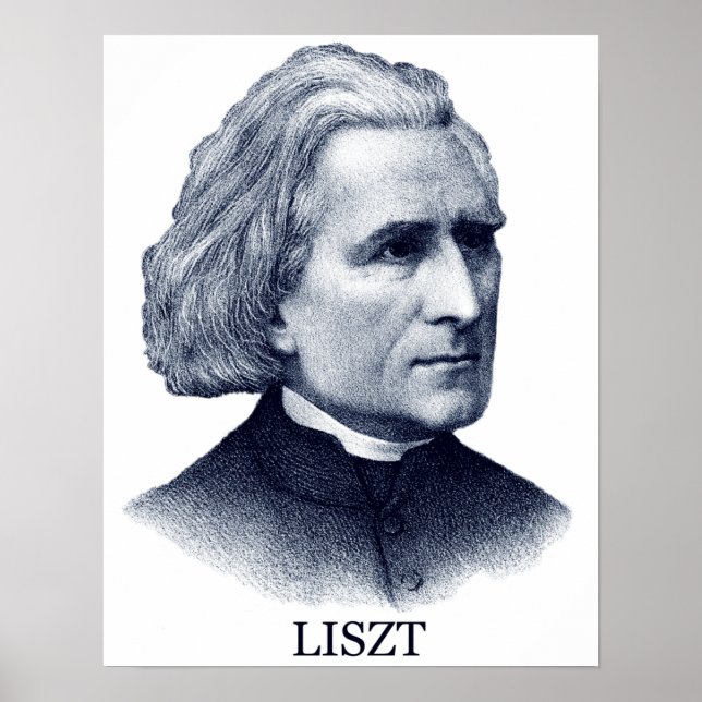 Affiche Franz Liszt, bleu (Devant)