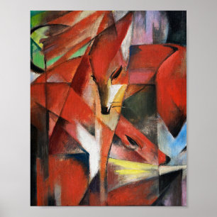 Affiche Franz Marc Célèbre Peinture Les Renards