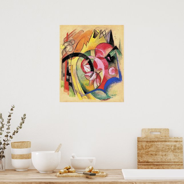 Affiche Franz Marc, Colorful Flowers, (Cuisine)