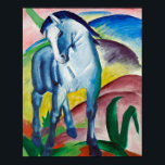 Affiche Franz Marc Famous Painting Blue Horse (1911)<br><div class="desc">Franz Marc Famous Painting Blue Horse (1911) Poster. C'est l'une des peintures animales les plus emblématiques de l'artiste allemand. Le cheval bleu est presque comme une licorne dressée contre un paysage aux couleurs vives avec des collines de rouge, vert, bleu et jaune. Marc était un membre fondateur de Der Blaue...</div>
