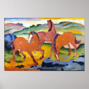 Affiche Franz Marc Grazing Horses