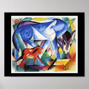 Affiche Franz Marc, Les Premiers Animaux,