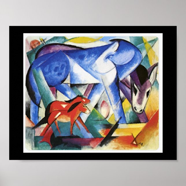 Affiche Franz Marc, Les Premiers Animaux, (Devant)